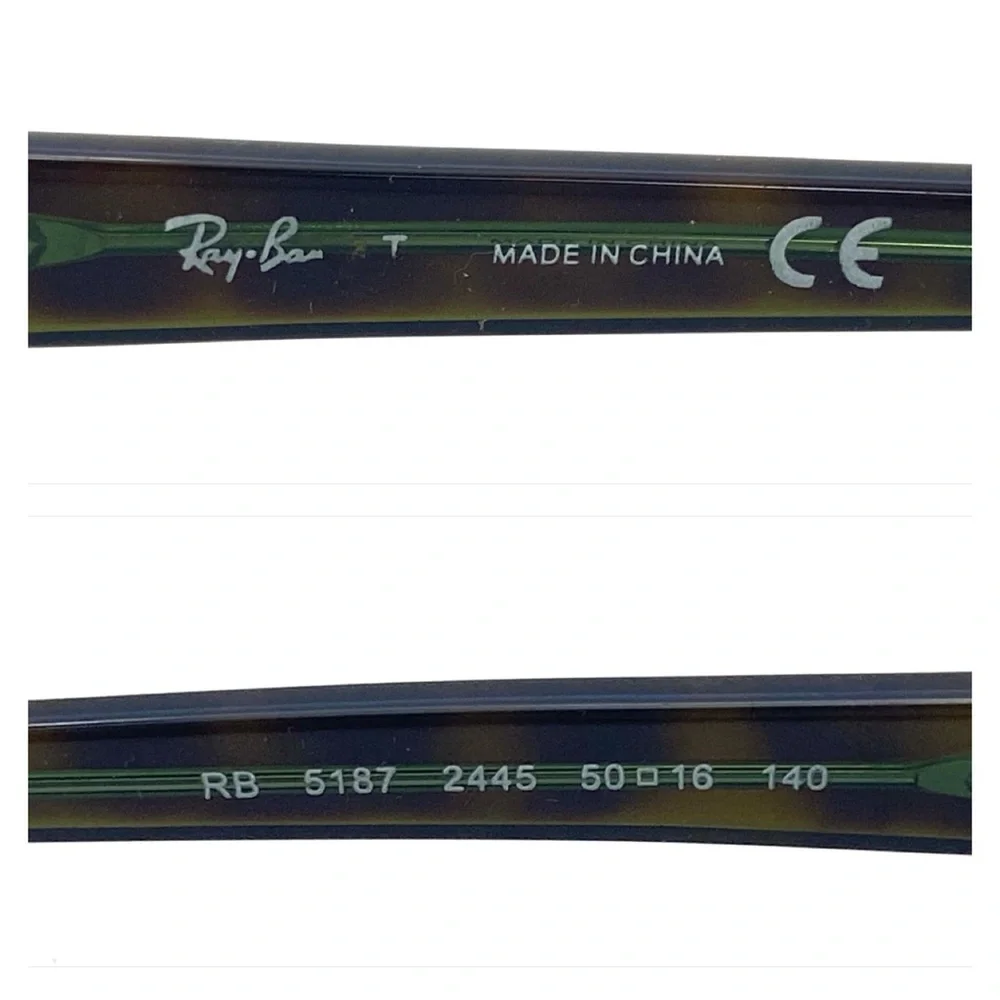 Ray-Ban Women's Havana on Green Rectangular Shaped Eyeglasses RB 5187 2445